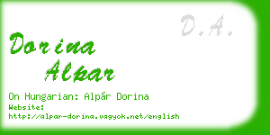 dorina alpar business card