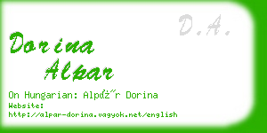 dorina alpar business card